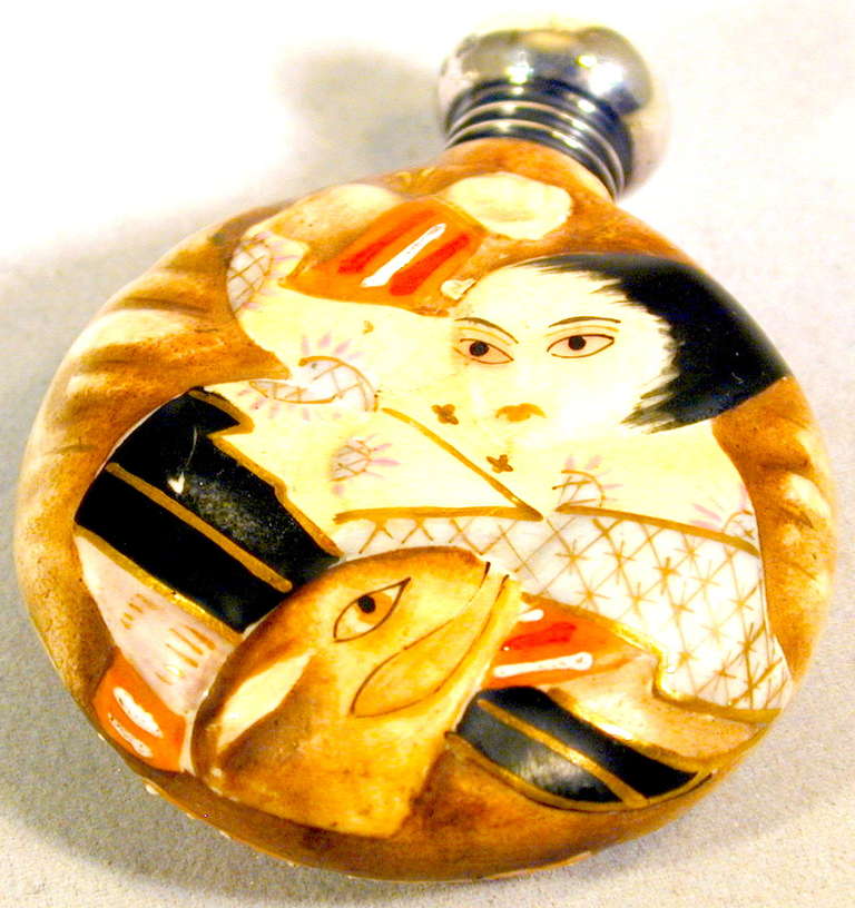 Japonisme Bouteille à parfum ancienne de style Royal Worcester Satsuma en vente
