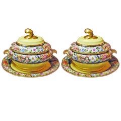 Antique Pair of Coalport Porcelain Sauce Tureens 4