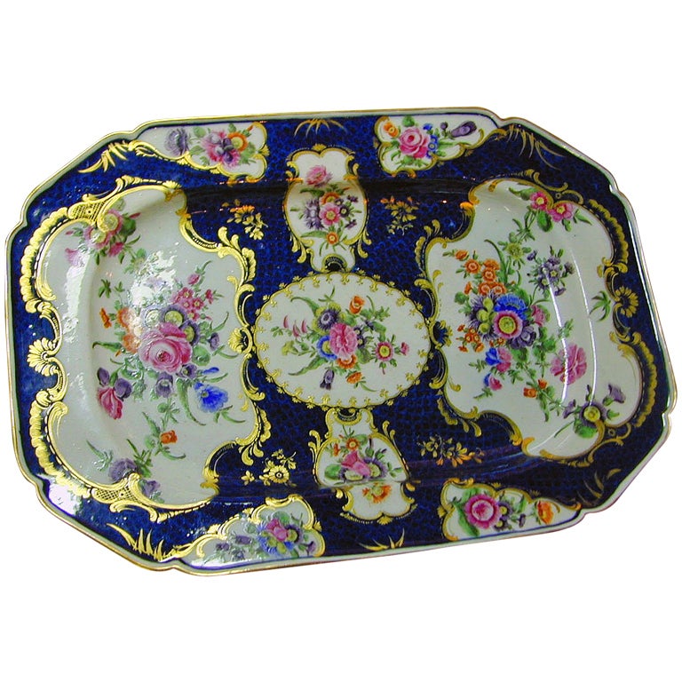 18th Century Dr. Wall Worcester Soft Paste Porcelain Platter