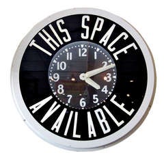 'This Space Available' Neon Salesman Clock