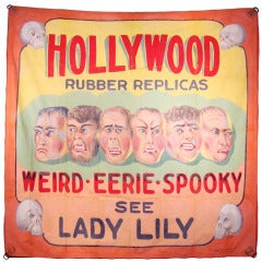 Vintage Hollywood Rubber Replicas Sideshow Banner