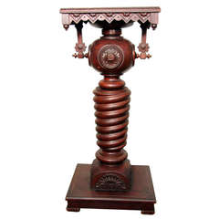 Highly Carved Rosewood Pedestal