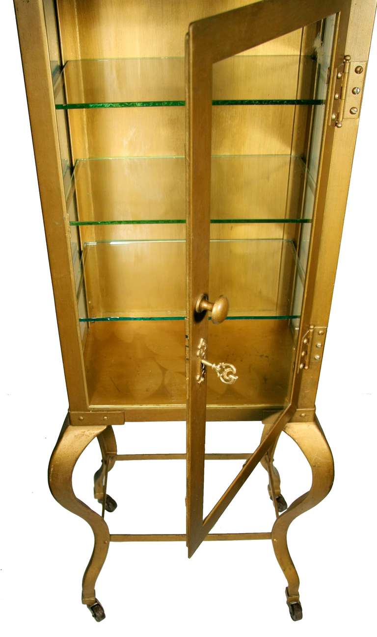 Victorian Cabriole Leg Display Cabinet For Sale