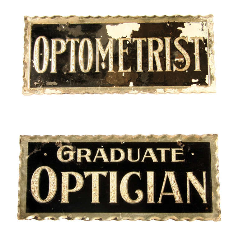 Glass Optometrist Signs with Gold Leaf
