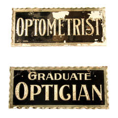 Antique Glass Optometrist Signs with Gold Leaf