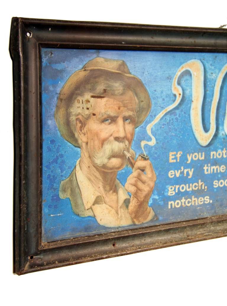 American Velvet Tobacco Sign with Velvet Joe