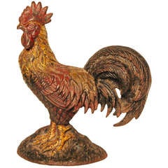 Antique Cast Iron Rooster Door Stopper