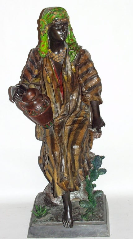 A Pair Of French Arabesque Patinated Figures Of An Emir And Wife