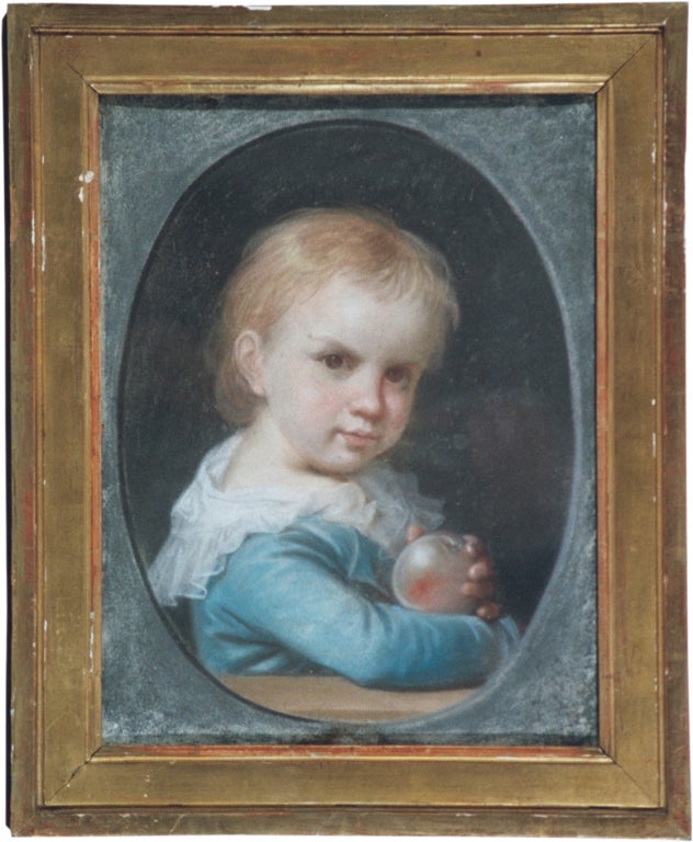 This particular pair of 18th century French pastels of a little boy and a little girl are in all likelihood brother and sister, and taken from life. In those days the nobility and gentry were always in a habit of having their youngsters painted at