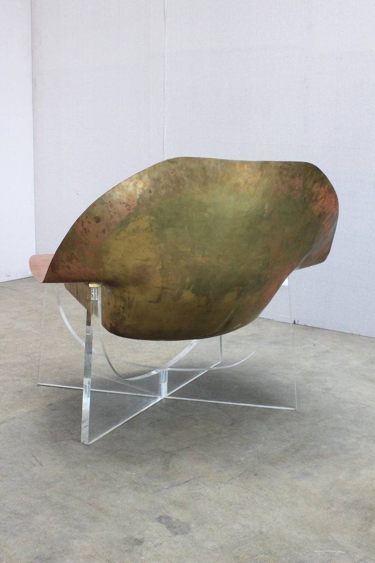 A Hammered Brass Chair by Philip Hiquily 4