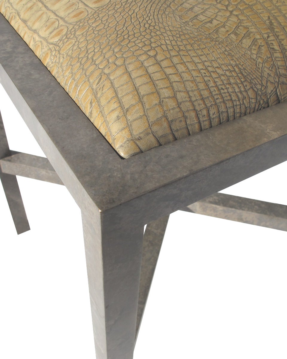 Contemporary Bronze Silver Patina Rexford Chair