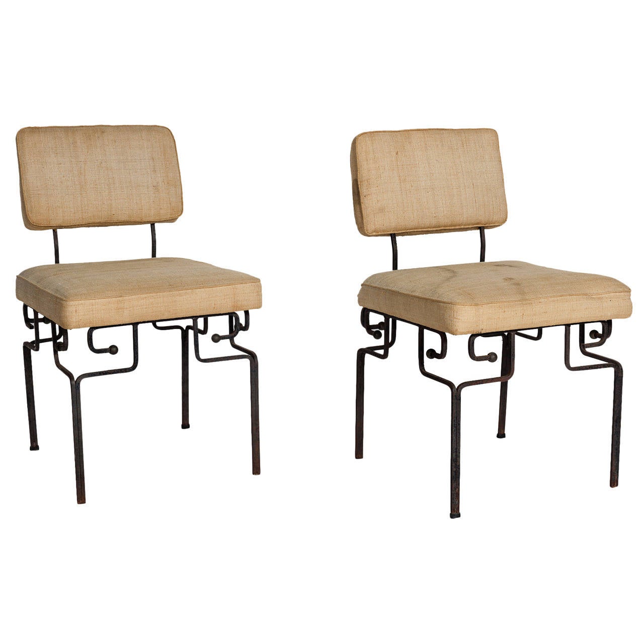 A Set of Six Vintage Metal PatioStyle Chairs For Sale at 1stDibs