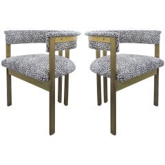 A Pair of Elliott Chairs in Spotted Hair-on-Hide Leather by Kelly Wearstler