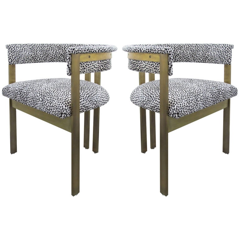 A Pair Of Elliott Chairs In Spotted Hair On Hide Leather By Kelly A Pair Of Elliott Chairs In Spotted Hair On Hide Leather By Kelly Wearstler