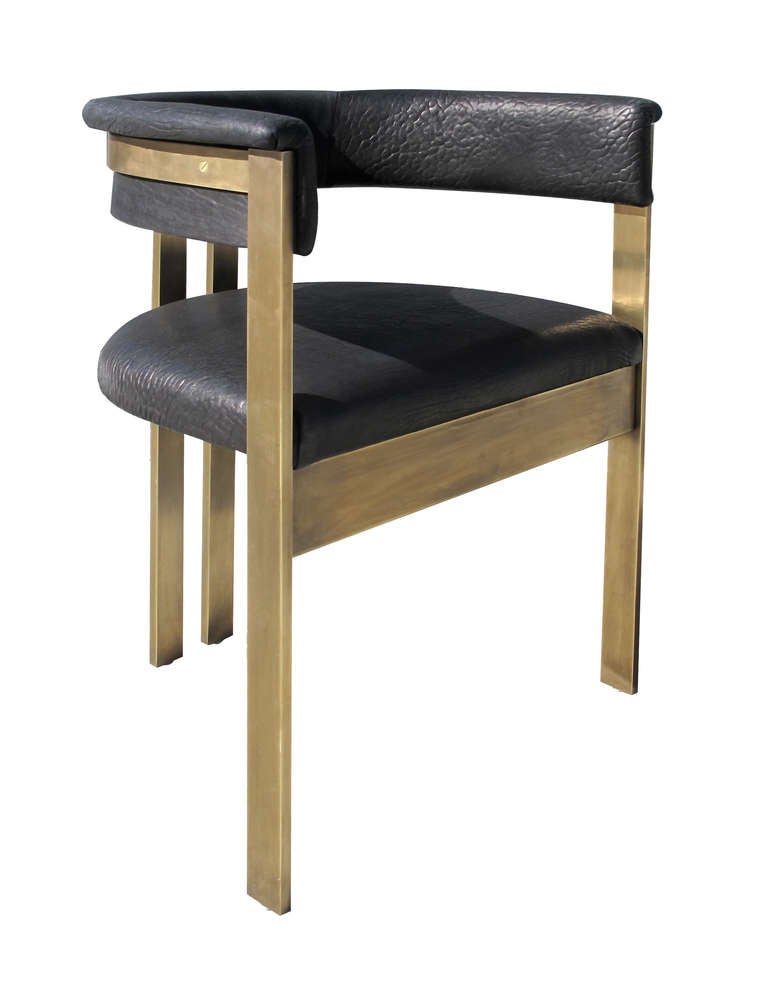 Elliott Dining Chair in Burnished Bronze In Excellent Condition In West Hollywood, CA