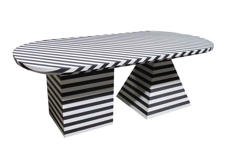 black and white table