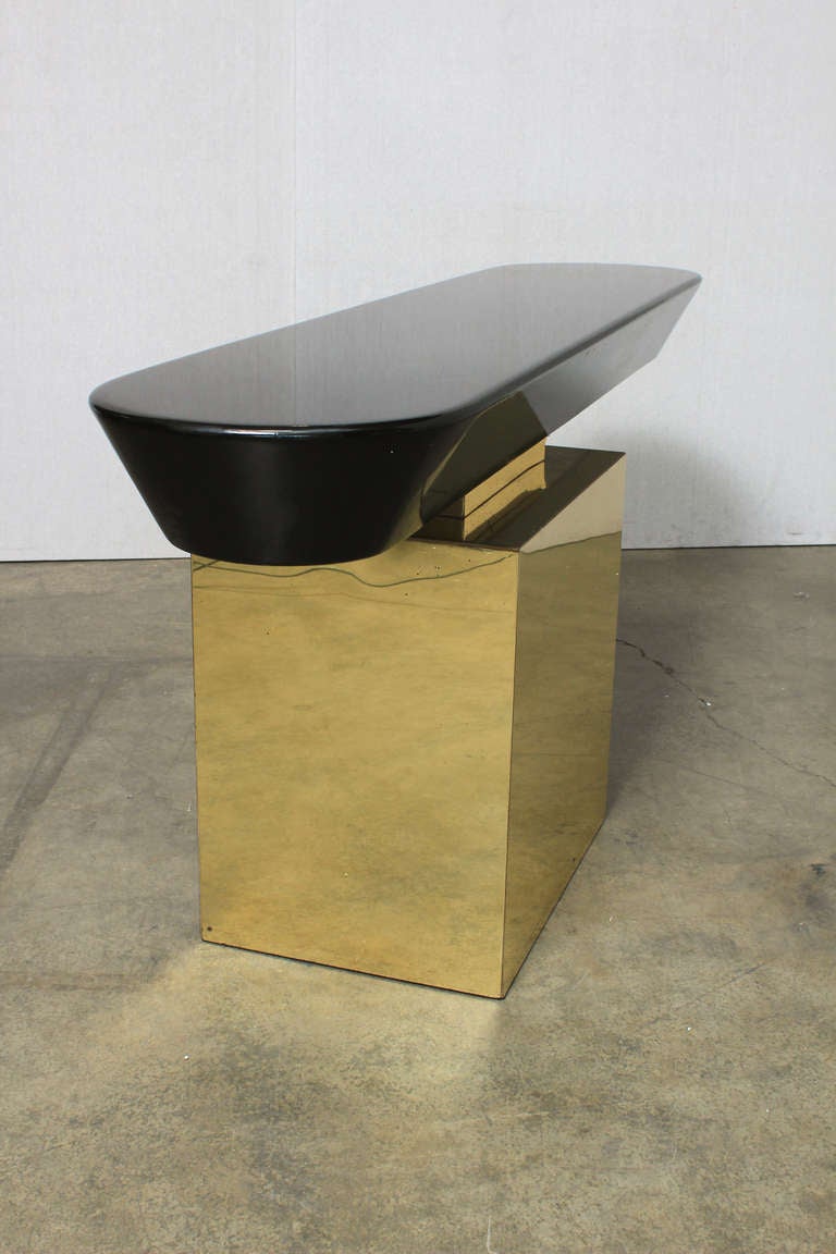 Unknown A Cantilevered Console in Brass and Lacquer