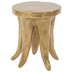 Halcyon Stool with 22K Gold Glaze