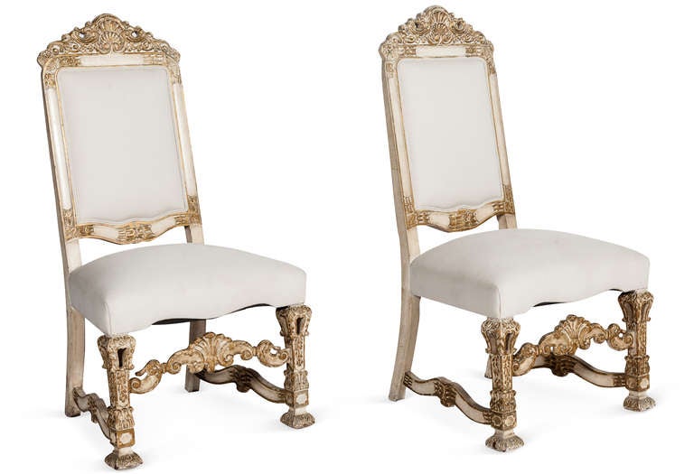 A Set of Ten French Louis XIV Style Gilded Dining Chairs at 1stdibs