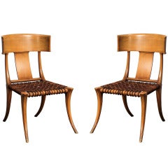 A Pair of Fruitwood "Klismos" Chairs by T.H. Robsjohn Gibbings for Saridis
