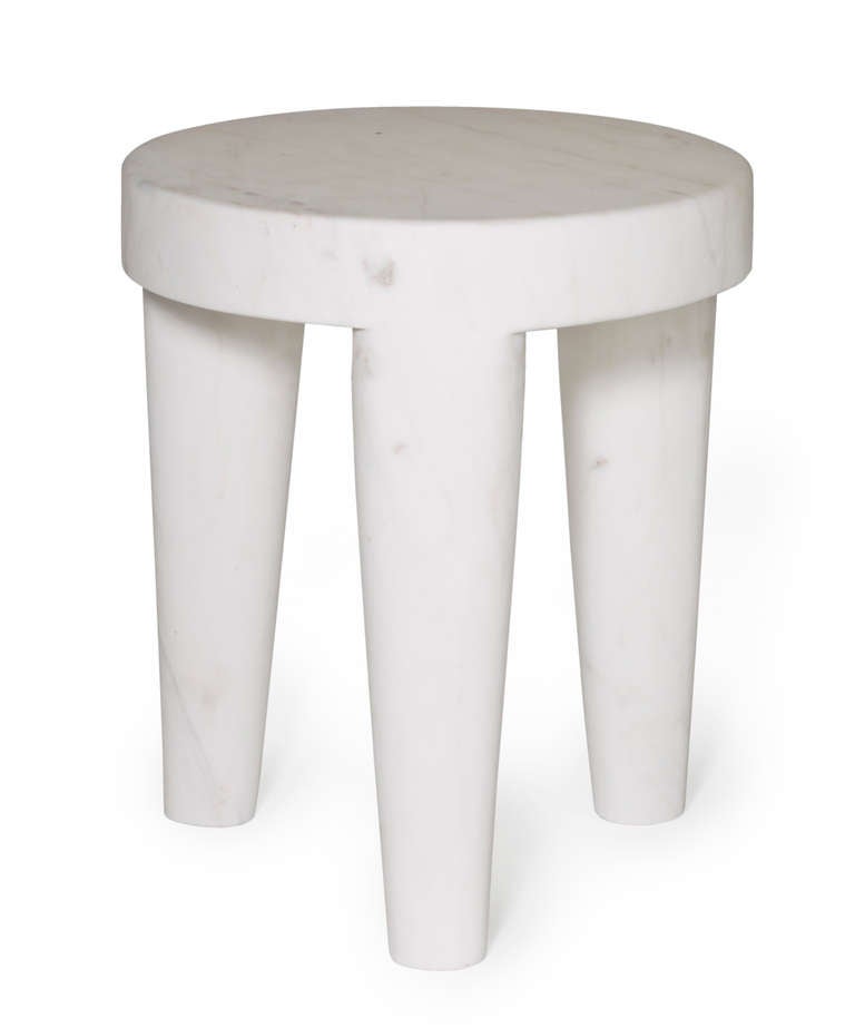 American Three Legged Marble Stool by Kelly Wearstler