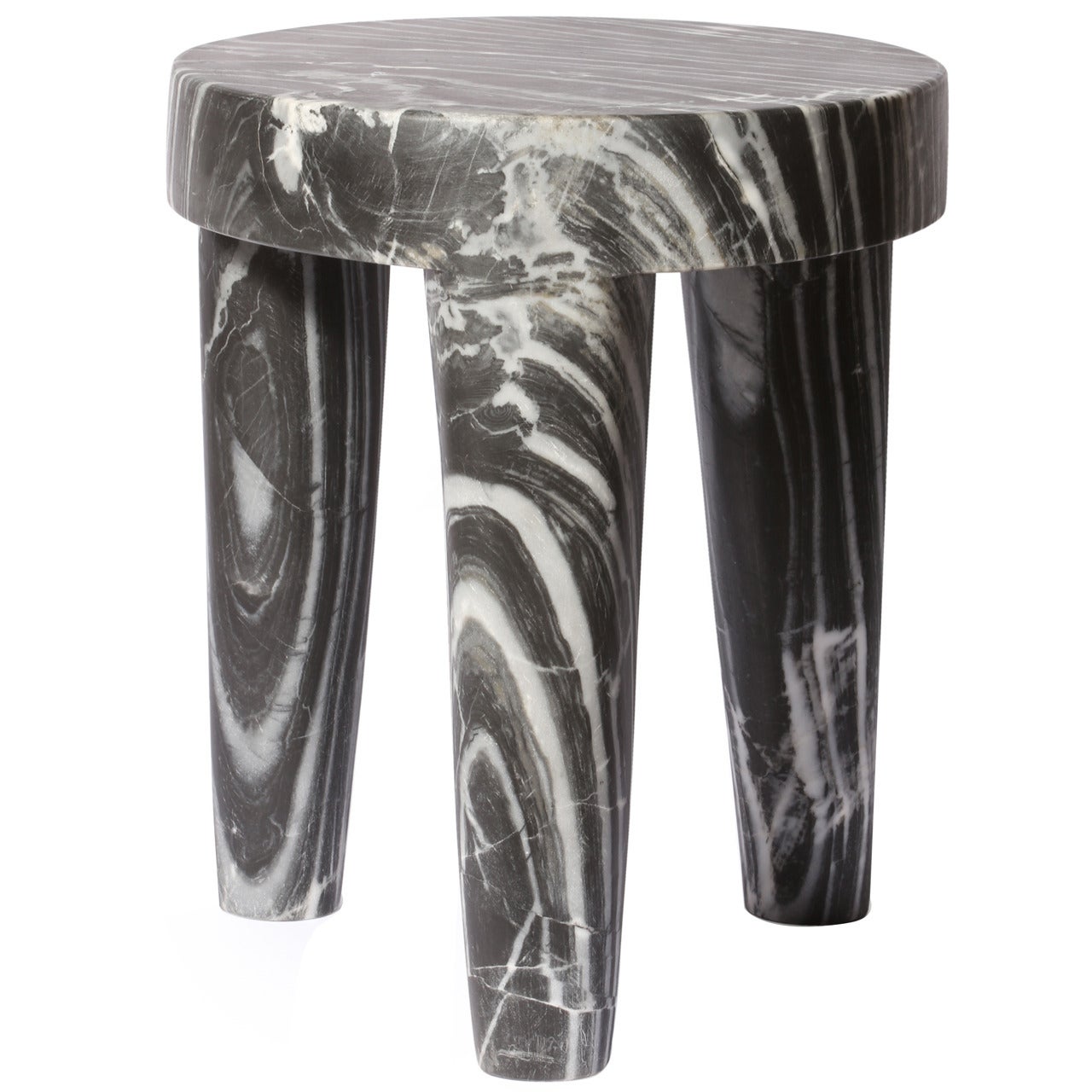 Three Legged Marble Stool by Kelly Wearstler