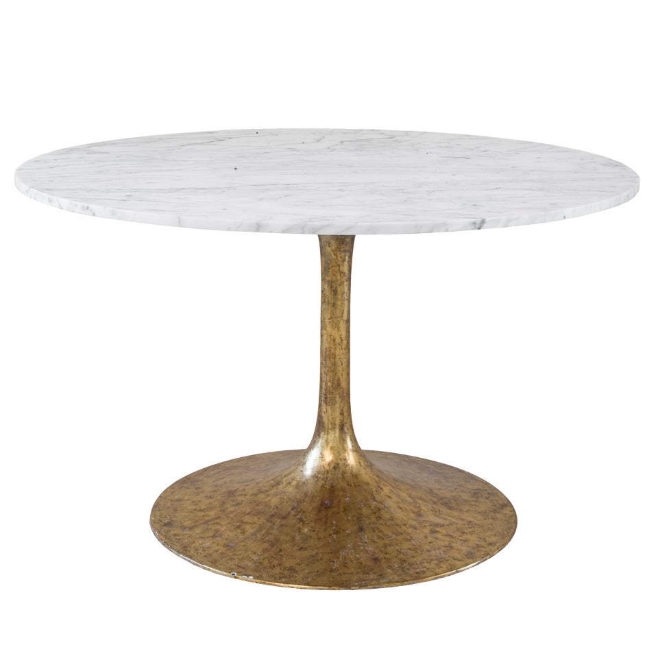 Iris Dining Table in Carrera Marble For Sale
