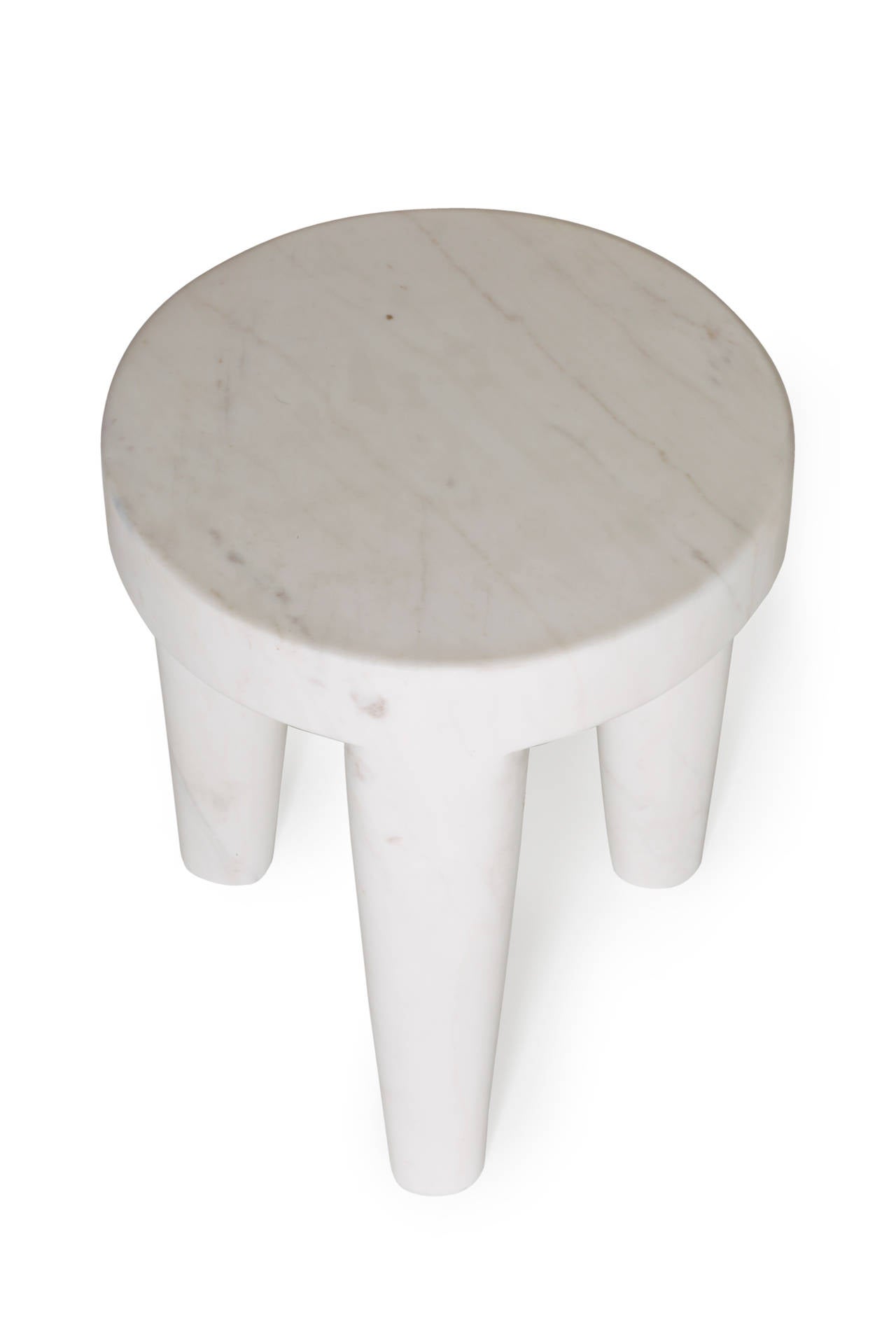 American Large Tribute Stool in Calacatta Marble