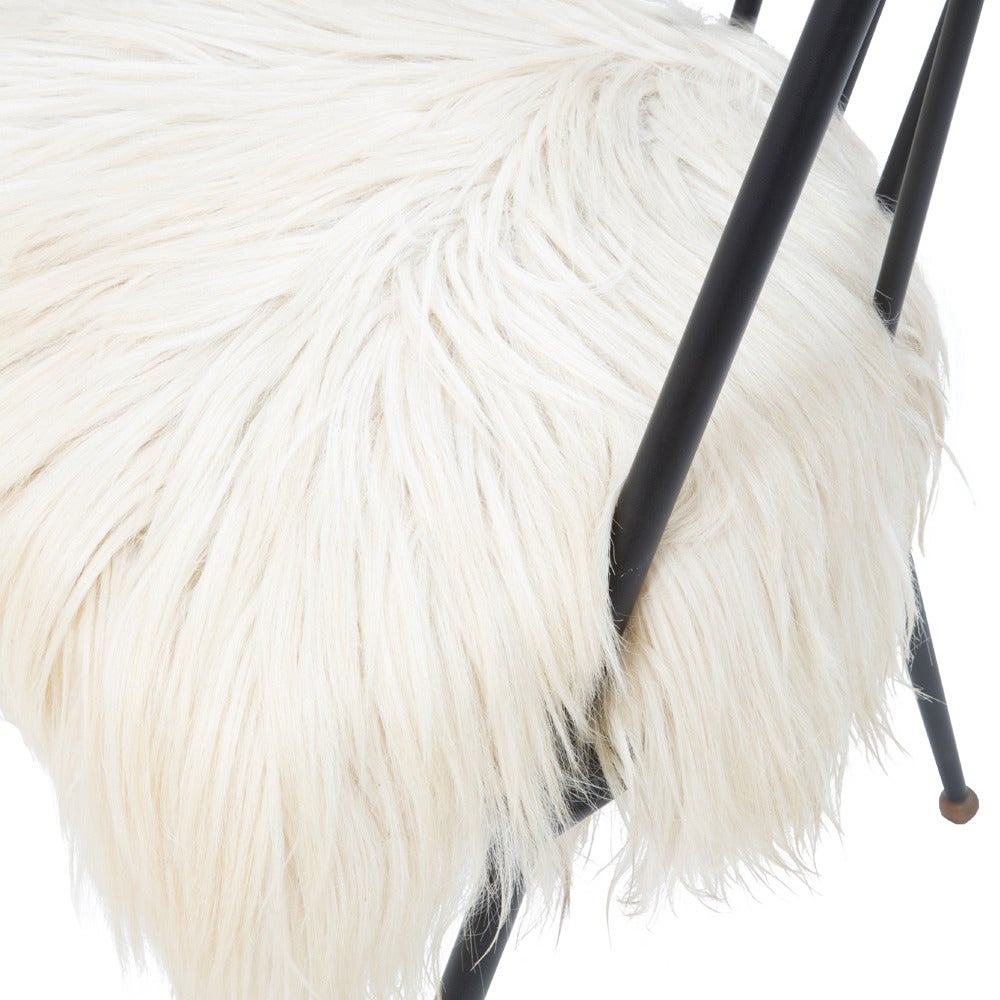 Contemporary Sonnet Chair in Natural Goat Fur