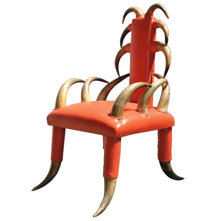 A Vintage Steer Horn Club Chair