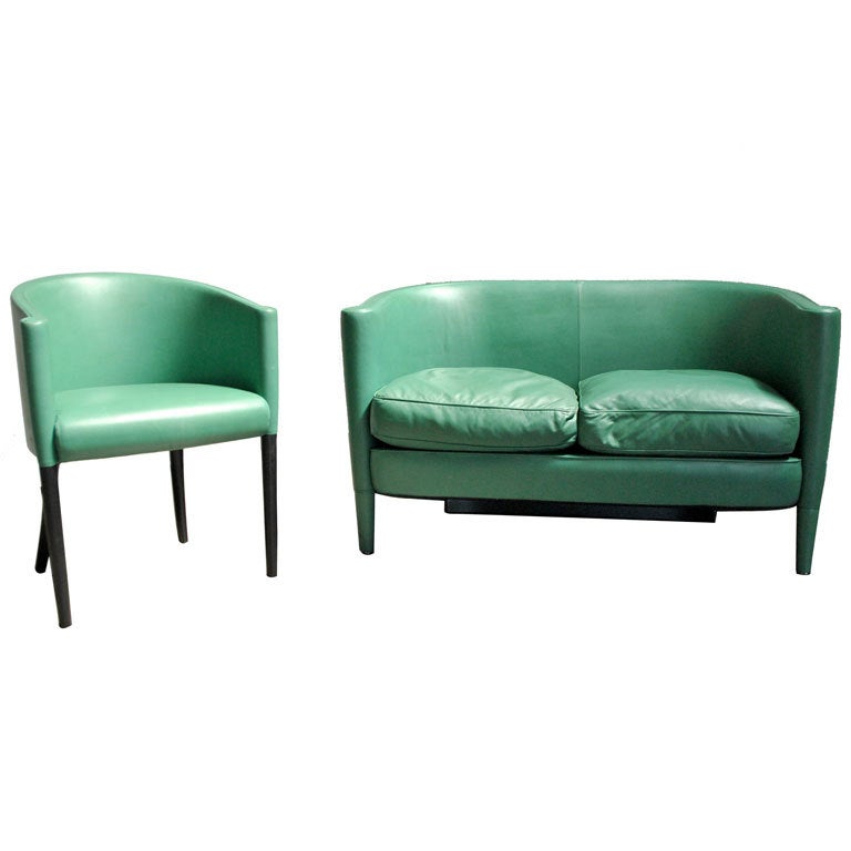 A Chair and Loveseat Set by Moroso