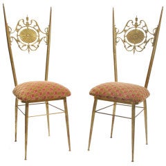 A Pair of 1960s Ornate Italian Side Chairs 9