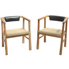 A Pair of Cerused Wood Gaming Chairs