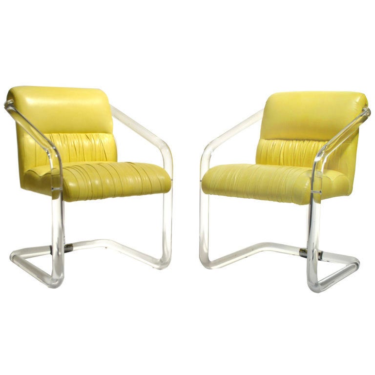A Pair of Armchairs in Lucite by "Lion in Frost"
