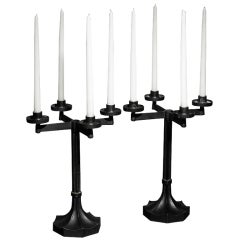 Vintage Beautiful Pair of Cast-Iron Candelabra by Sigurd Persson