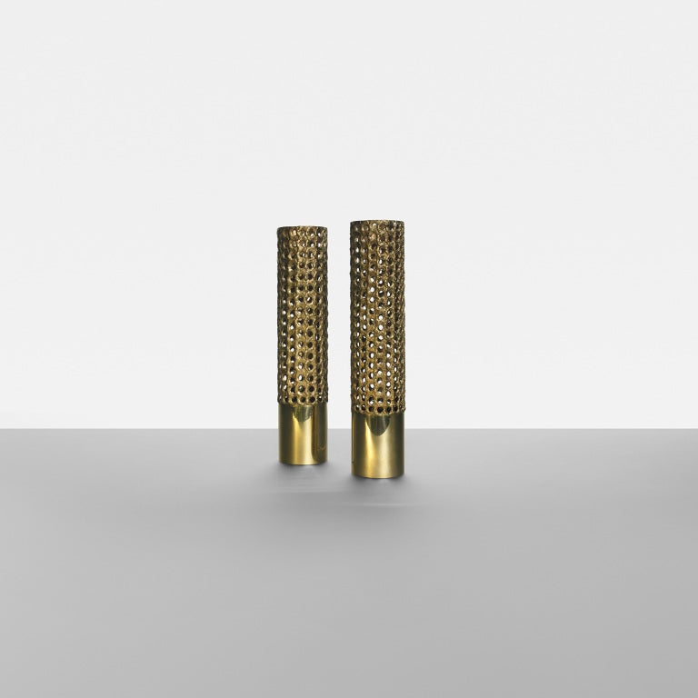 Pair of Great Brass Table Lamps by Pierre Forsell 1965