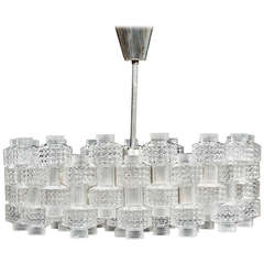 Large Very Elegant Carl Fagerlund Orrefors Crystal Chandelier