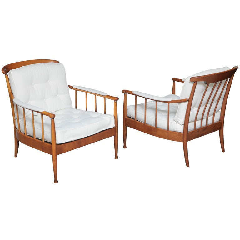 Scandinavian Modern Beautiful Pair of Lounge Chairs by Kerstin Horlin Holmquist For Sale
