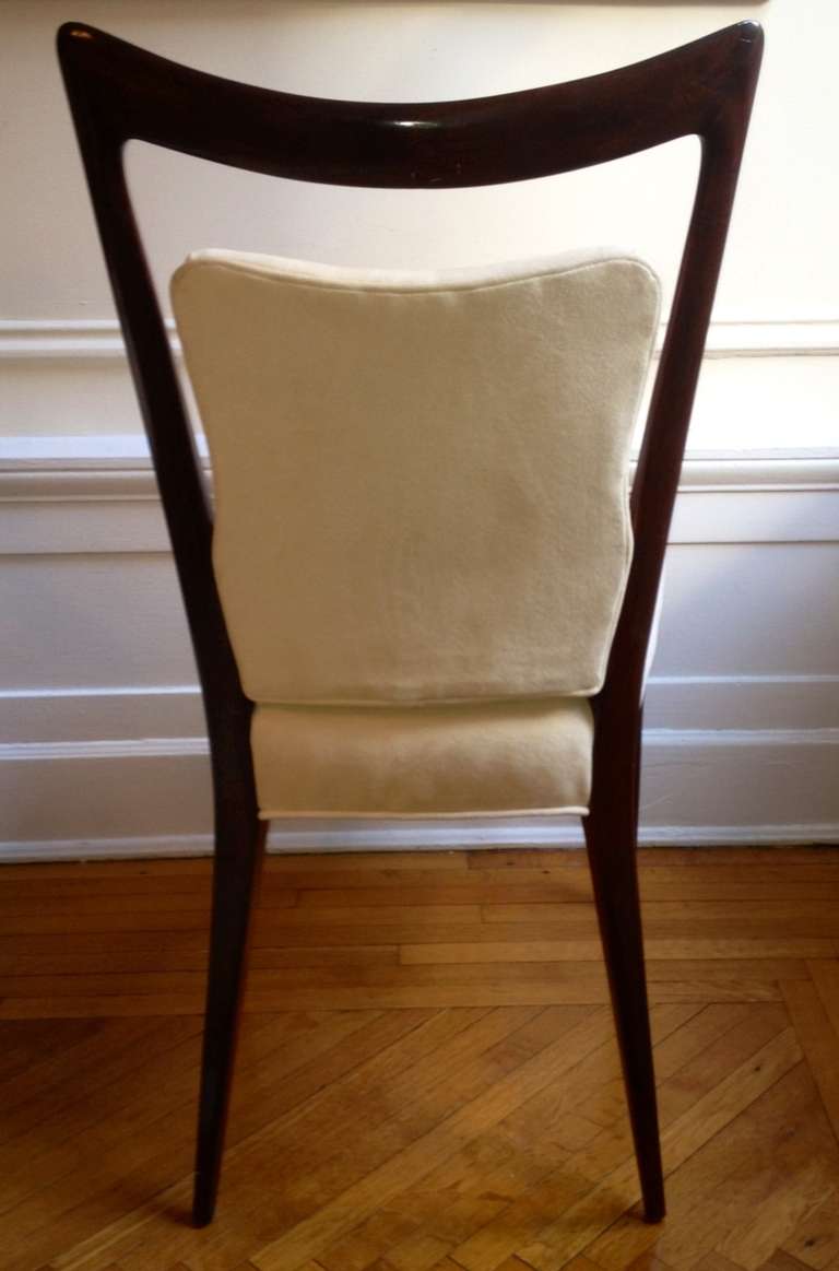 Italian Set of Melchiorre Bega and Mario Gottardi Dining Chairs 6 chairs & 2 armchairs