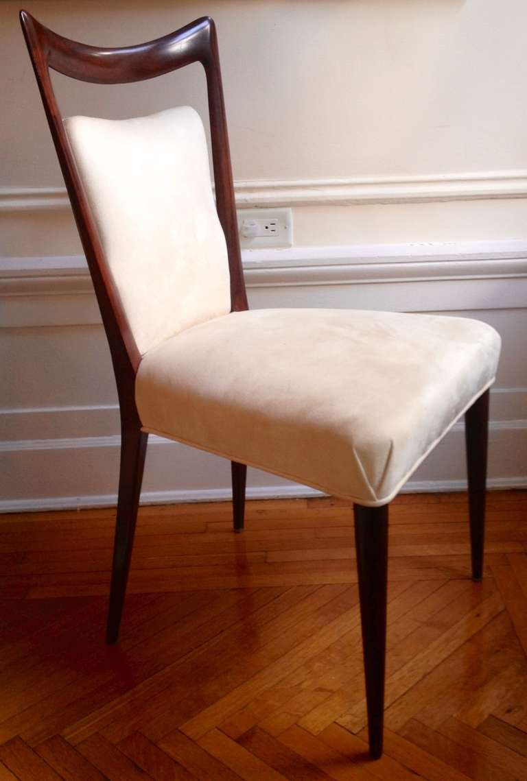 Set of Melchiorre Bega and Mario Gottardi Dining Chairs 6 chairs & 2 armchairs In Excellent Condition In Miami, FL