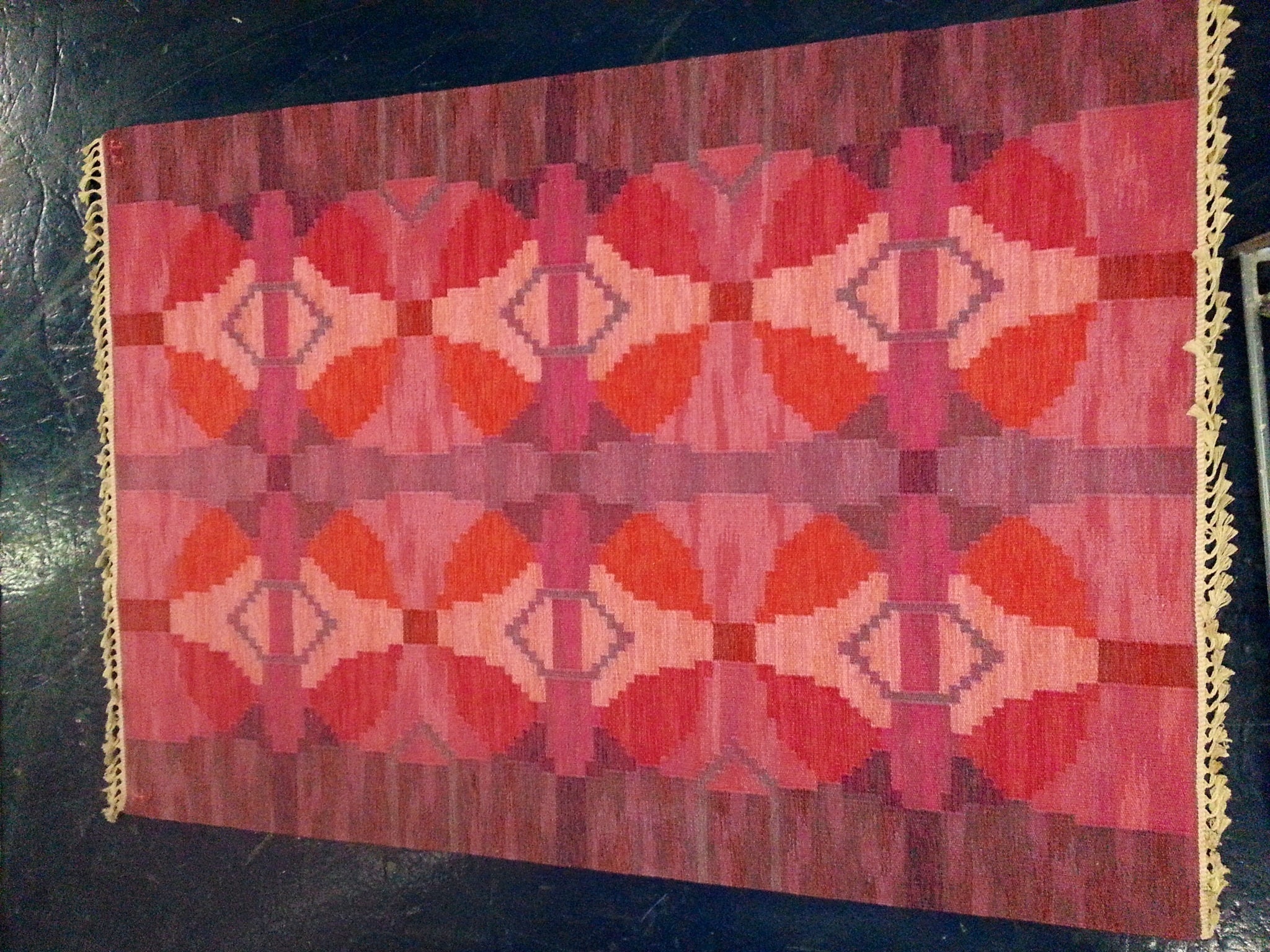 Swedish Vintage Flat Weave Rug by Judith Johansson For Sale