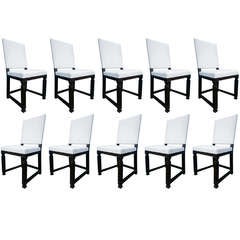 Set of 10 Elegant Ebonized Chairs by Axel Einar Hjorth Nordiska Kompaniet