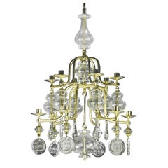 Rare Gilded 12-arm Erik Hoglund Chandelier