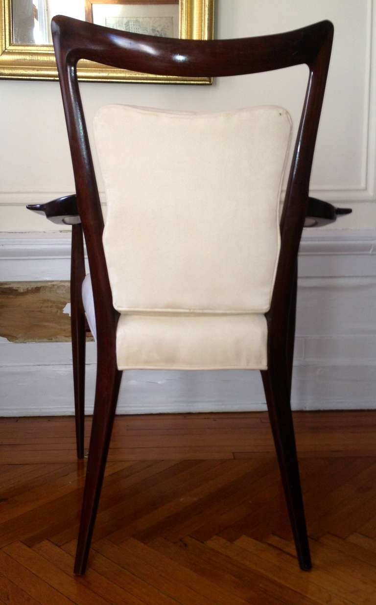 Set of Melchiorre Bega and Mario Gottardi Dining Chairs 6 chairs & 2 armchairs 5