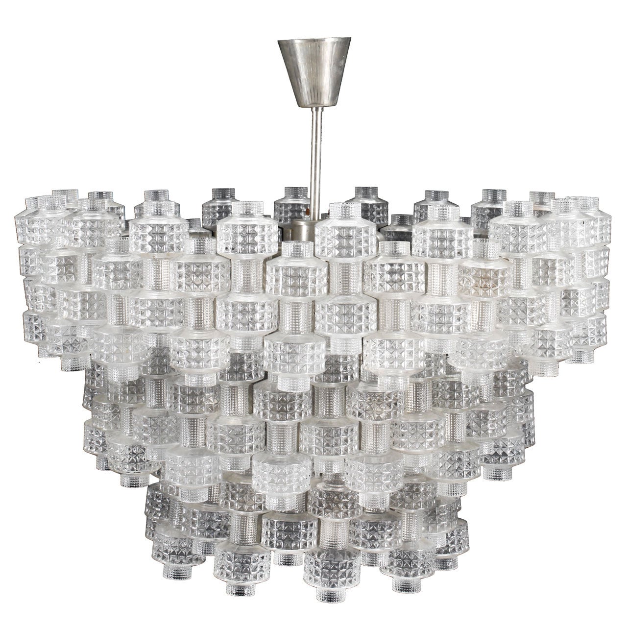 Massive Carl Fagerlund Crystal Glass Orrefors Chandelier For Sale