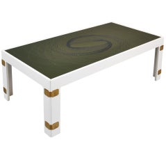 Cool 1970's  Enameled Top Cocktail & Lounge Table by NK