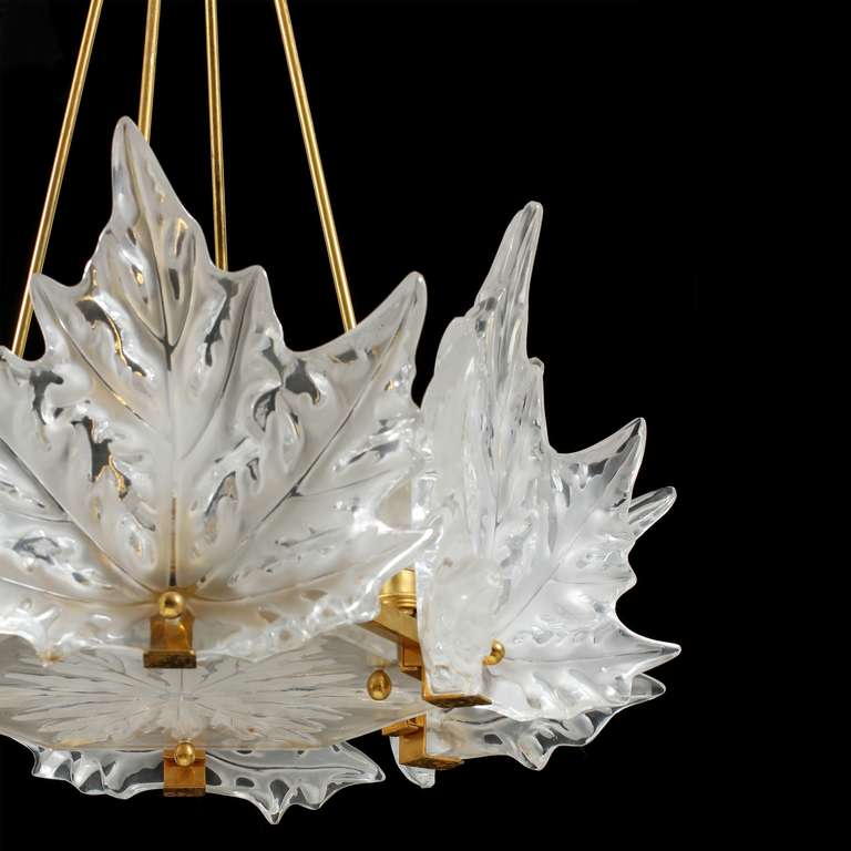 Mid-20th Century Elegant Rare Vintage Lalique Champs Elysees Crystal Chandelier 1957