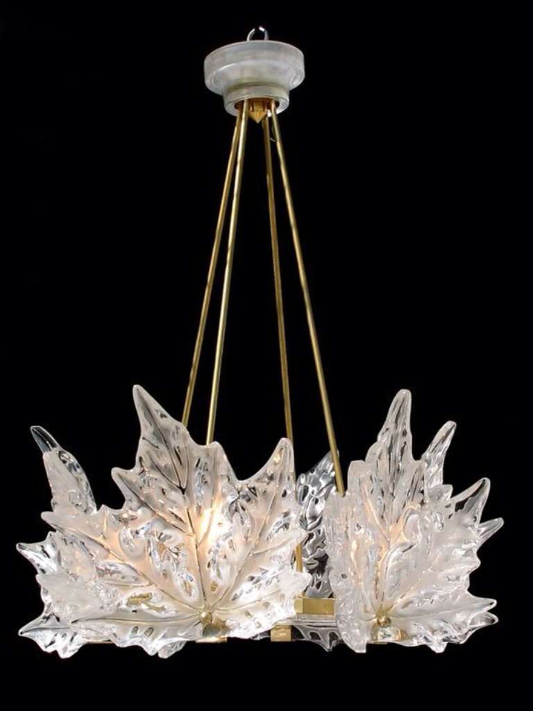 Art Deco Elegant Rare Vintage Lalique Champs Elysees Crystal Chandelier 1957