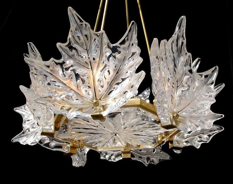 Elegant Rare Vintage Lalique Champs Elysees Crystal Chandelier 1957 1