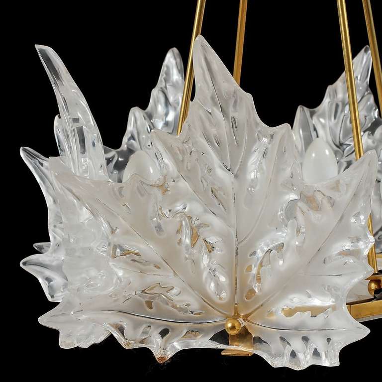 French Elegant Rare Vintage Lalique Champs Elysees Crystal Chandelier 1957